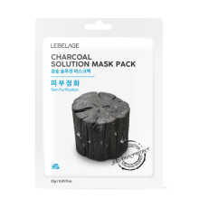 Маска для лица тканевая ДРЕВЕСНЫЙ УГОЛЬ Charcoal Solution Mask Pack