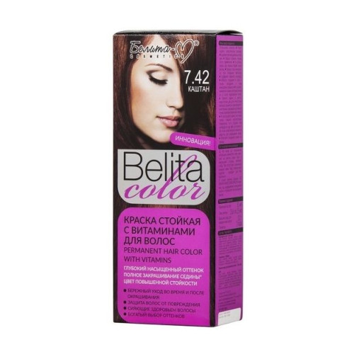 Краска для волос Belita Color Тон 7.42, каштан