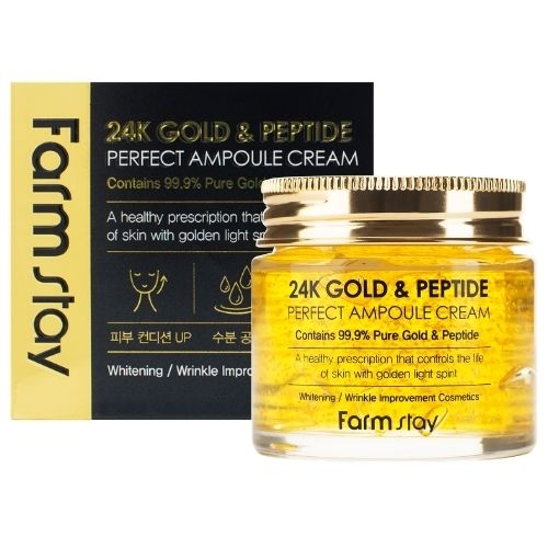 Ампульный крем для лица ЗОЛОТО ПЕПТИДЫ FarmStay 24K Gold & Peptide