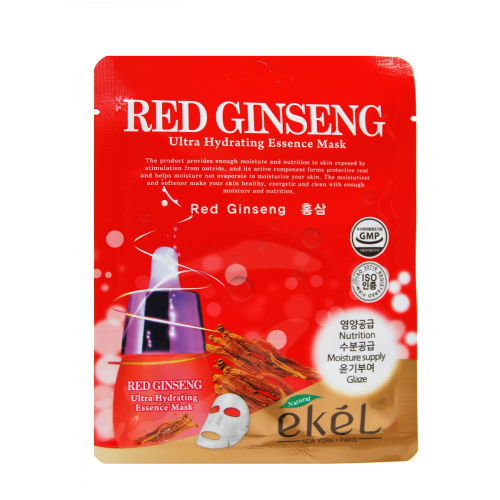 Маска для лица тканевая КРАСНЫЙ ЖЕНЬШЕНЬ Red Ginseng Ultra Hydrating Essence Mask