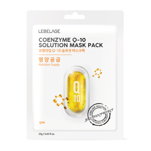 Маска для лица тканевая КОЭНЗИМ Q-10 Coenzyme Q-10 Solution Mask Pack